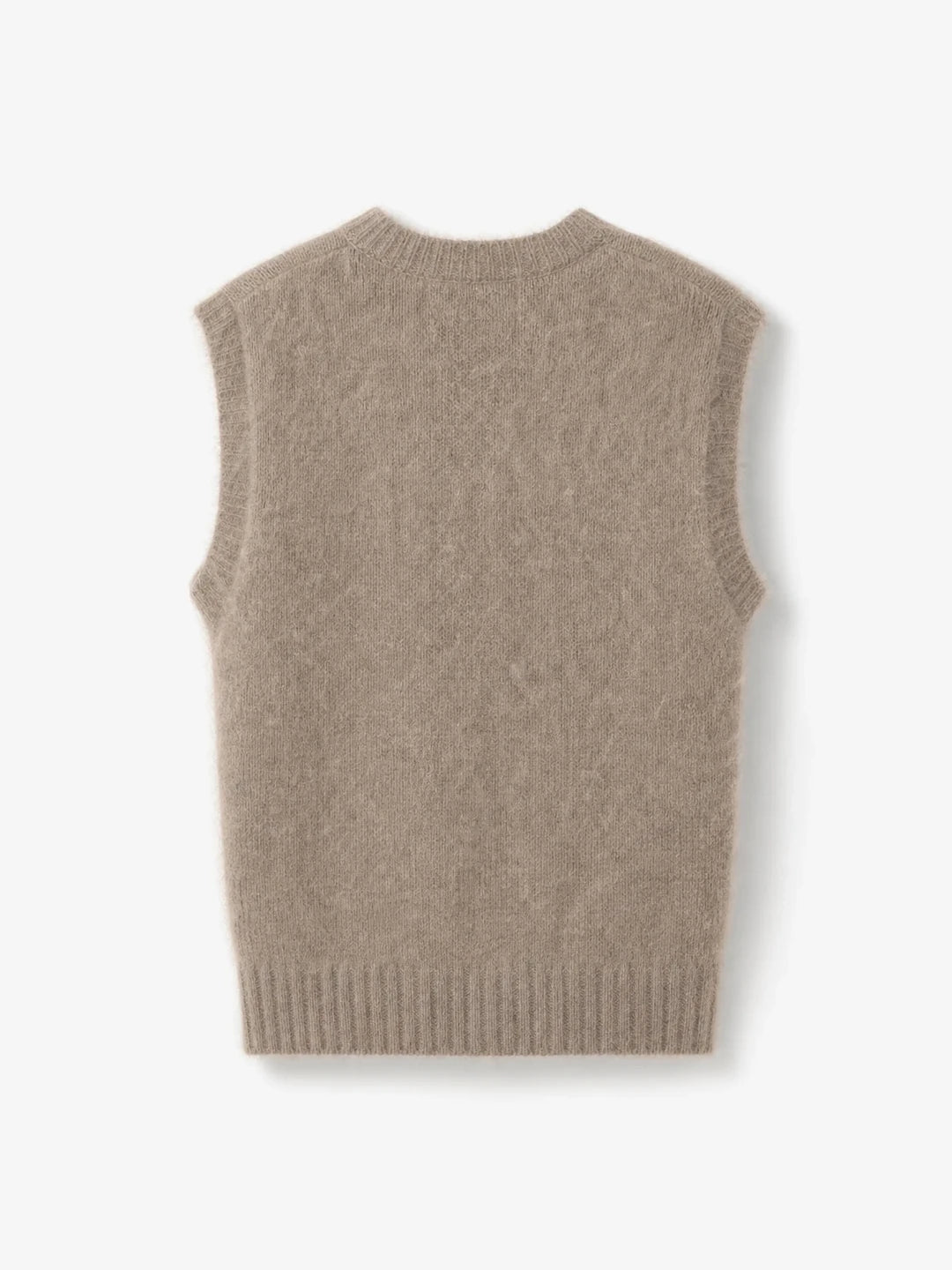 Pullunder- Schmal- Rundhals – Taupe – Rückansicht