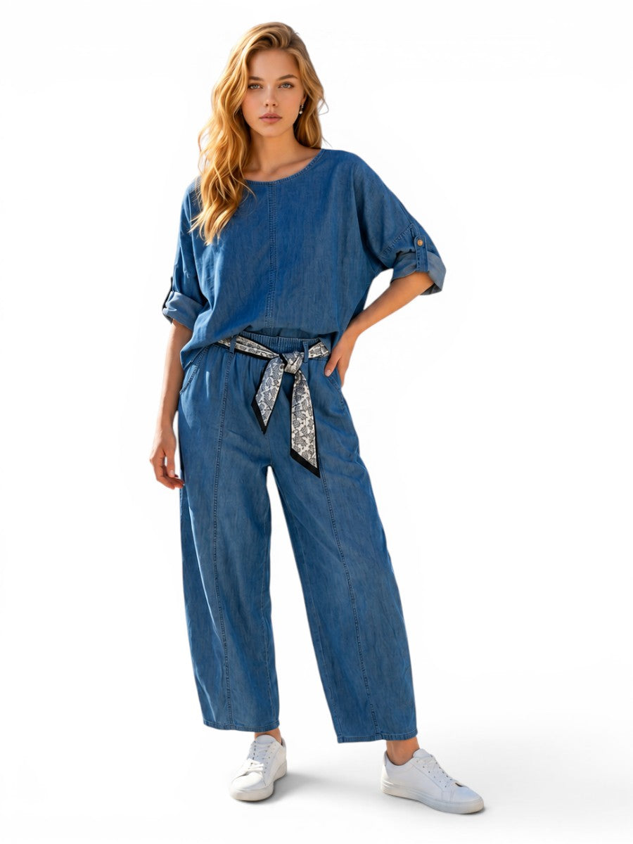 Wide Leg Denim Culotte