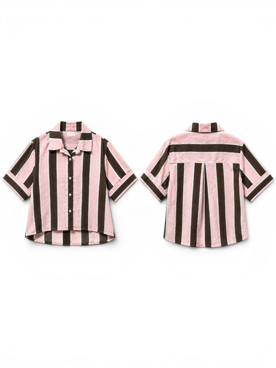 Kurzarm Bluse "stripes"