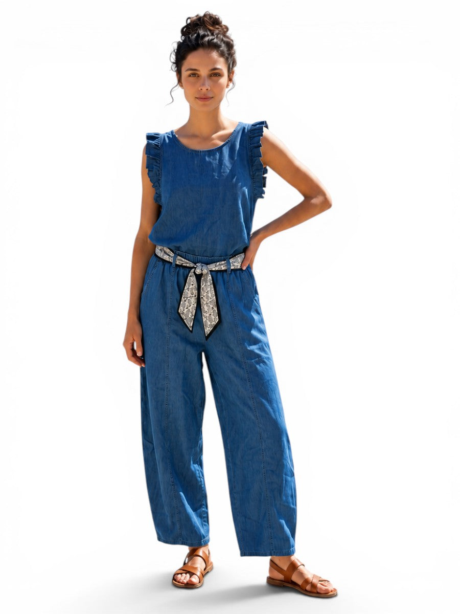 Wide Leg Denim Culotte