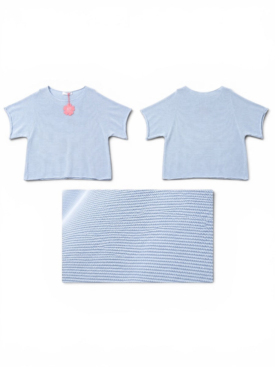 Sommer-Strick-Pullover Rundhals