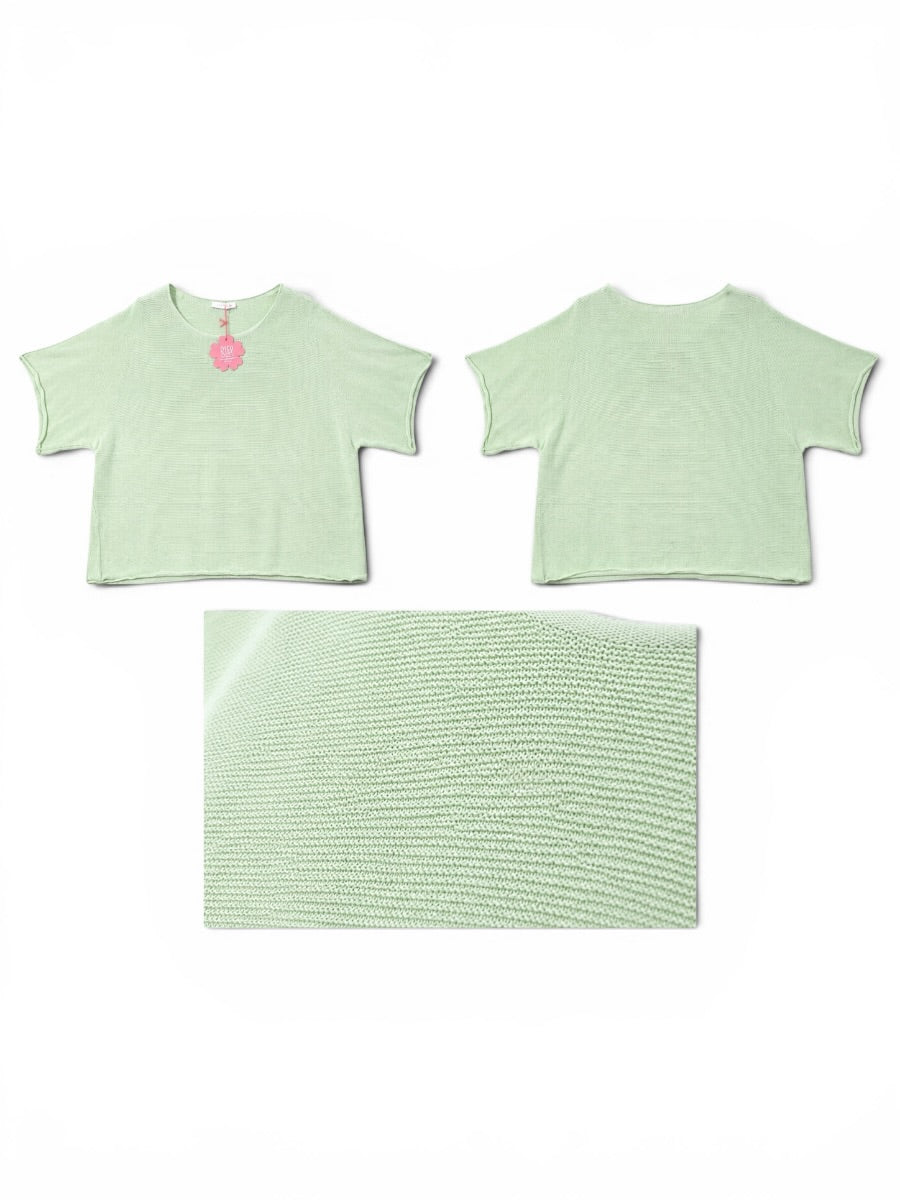 Sommer-Strick-Pullover Rundhals