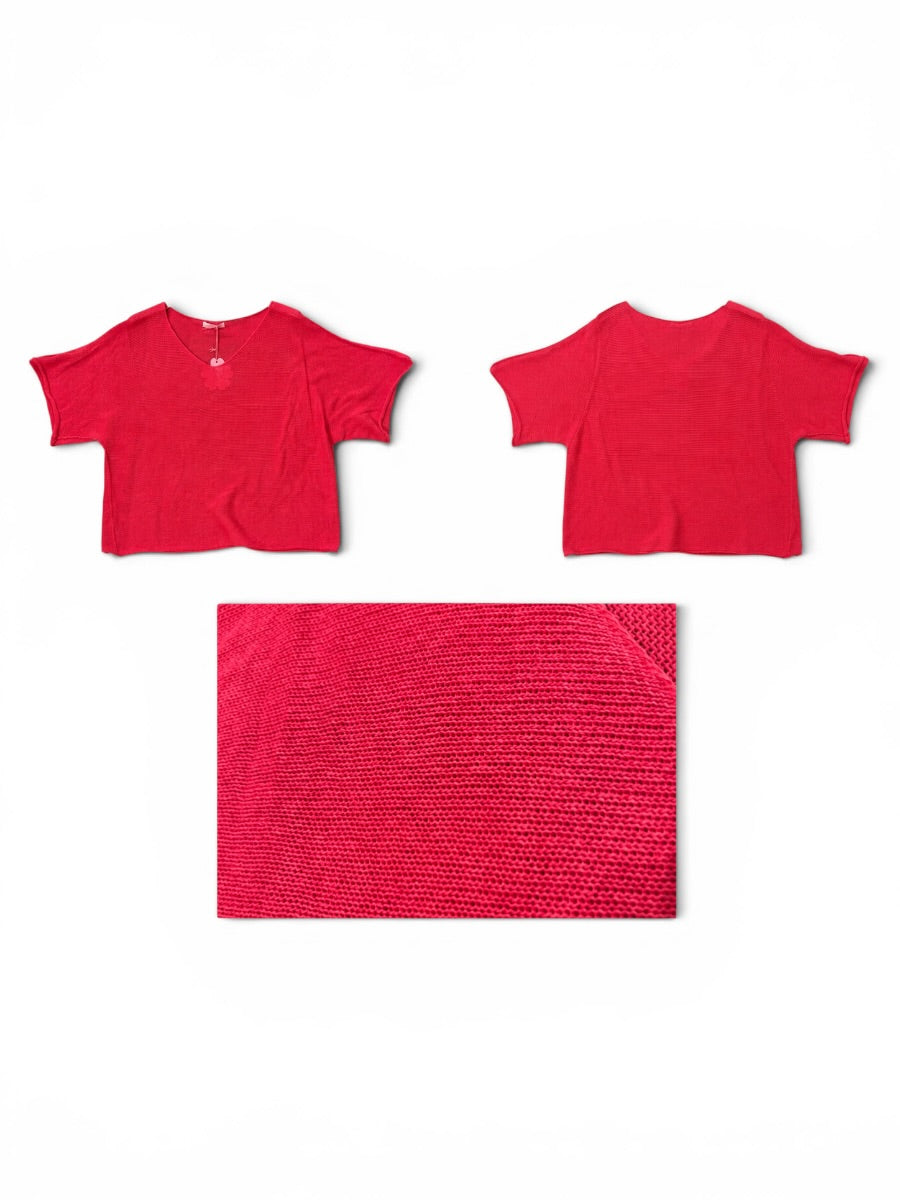Sommer-Strick-Pullover V-Ausschnitt