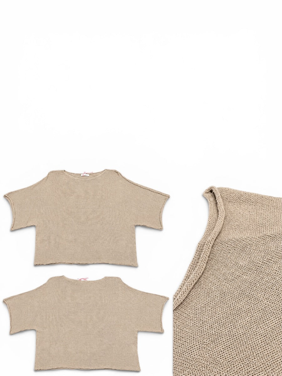 Sommer-Strick-Pullover Rundhals