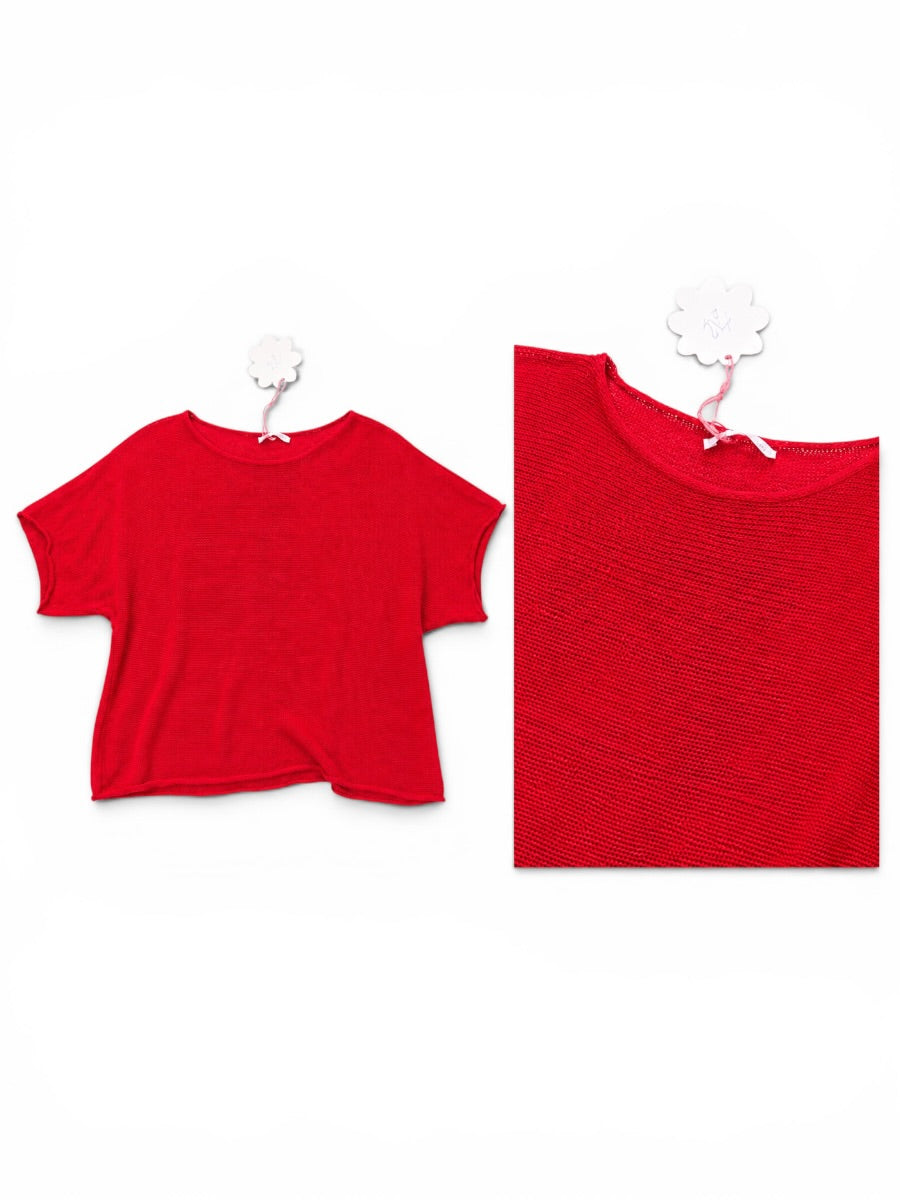 Sommer-Strick-Pullover Rundhals
