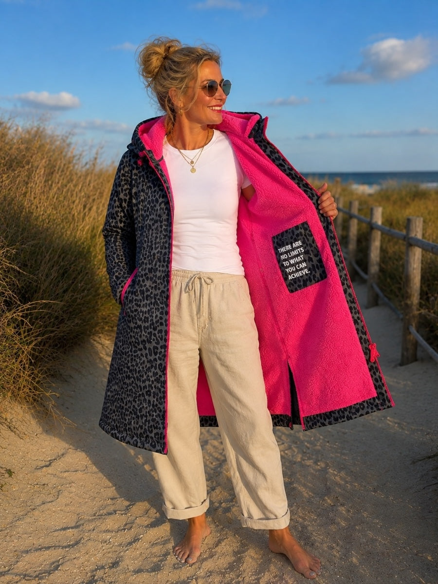 Zwillingsherz Oversize Windmantel mit Teddyfutter