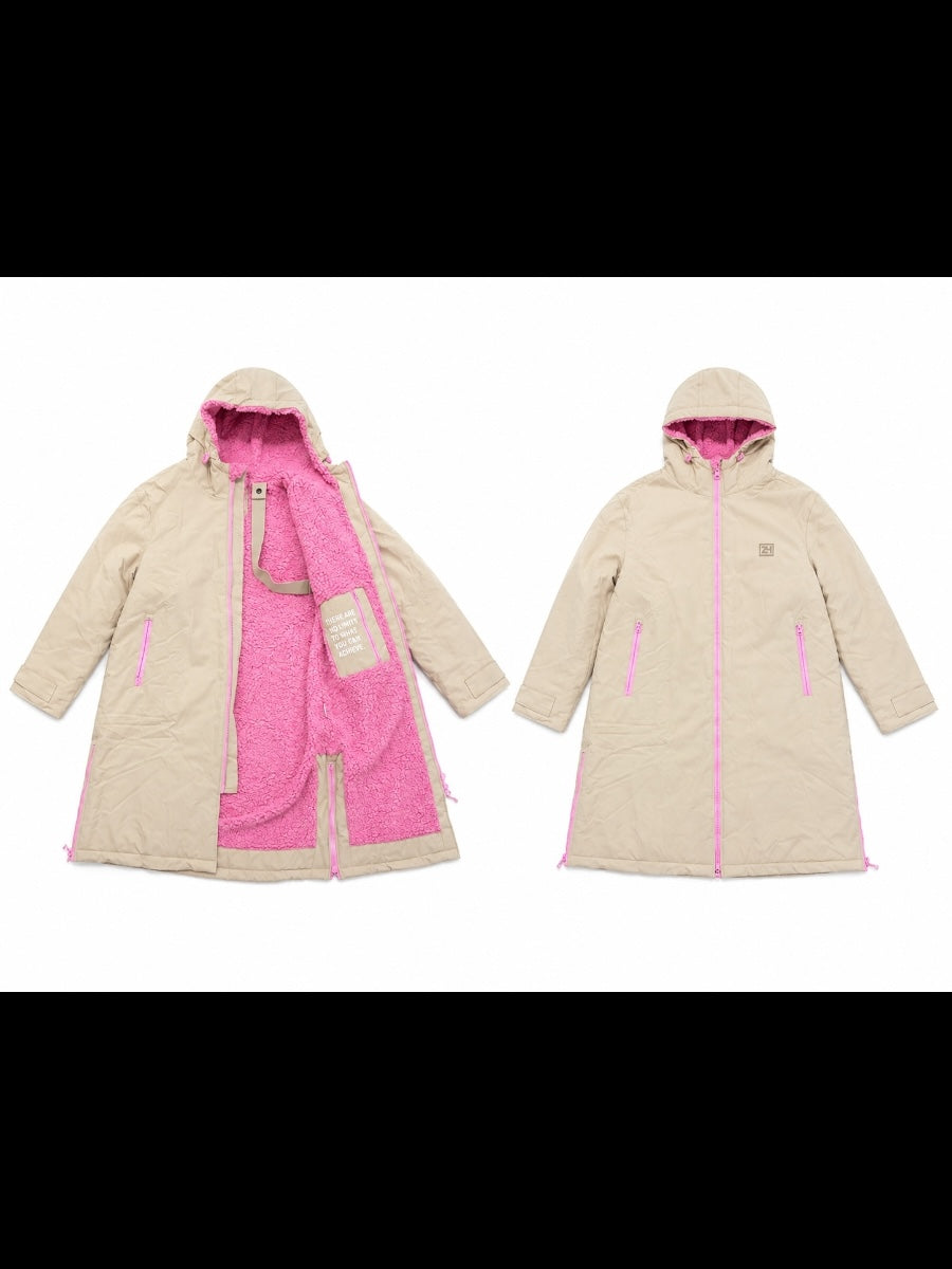 Zwillingsherz Oversize Windmantel mit Teddyfutter