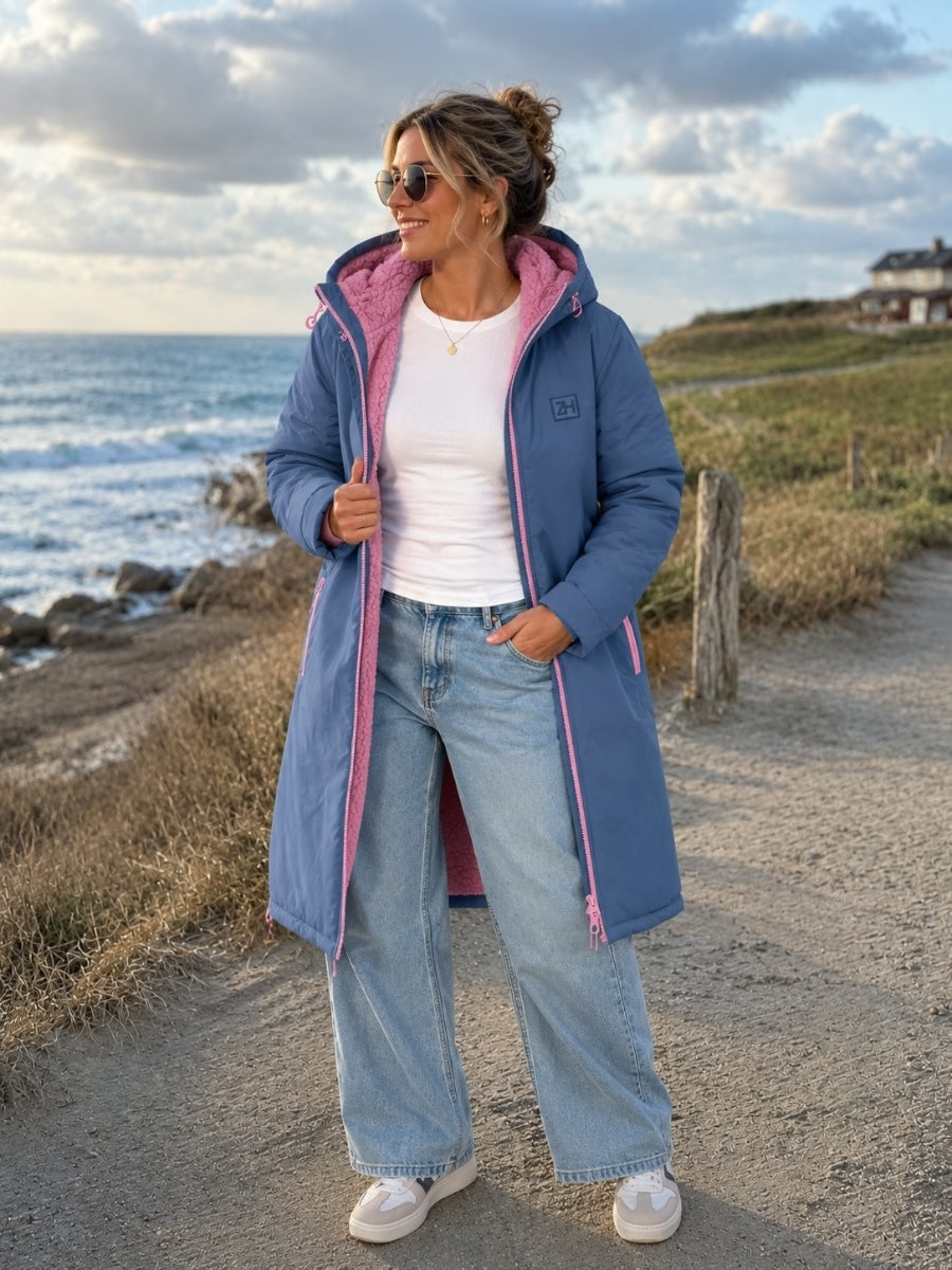 Zwillingsherz Oversize Windmantel mit Teddyfutter