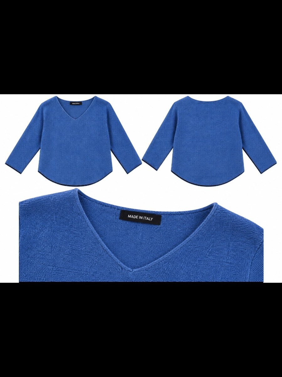 Feinstrickpullover mit V-Ausschnitt