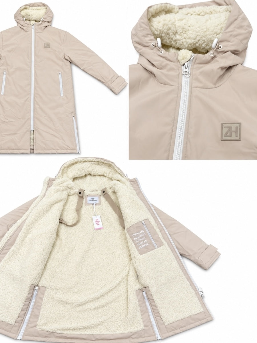 Zwillingsherz Oversize Windmantel mit Teddyfutter
