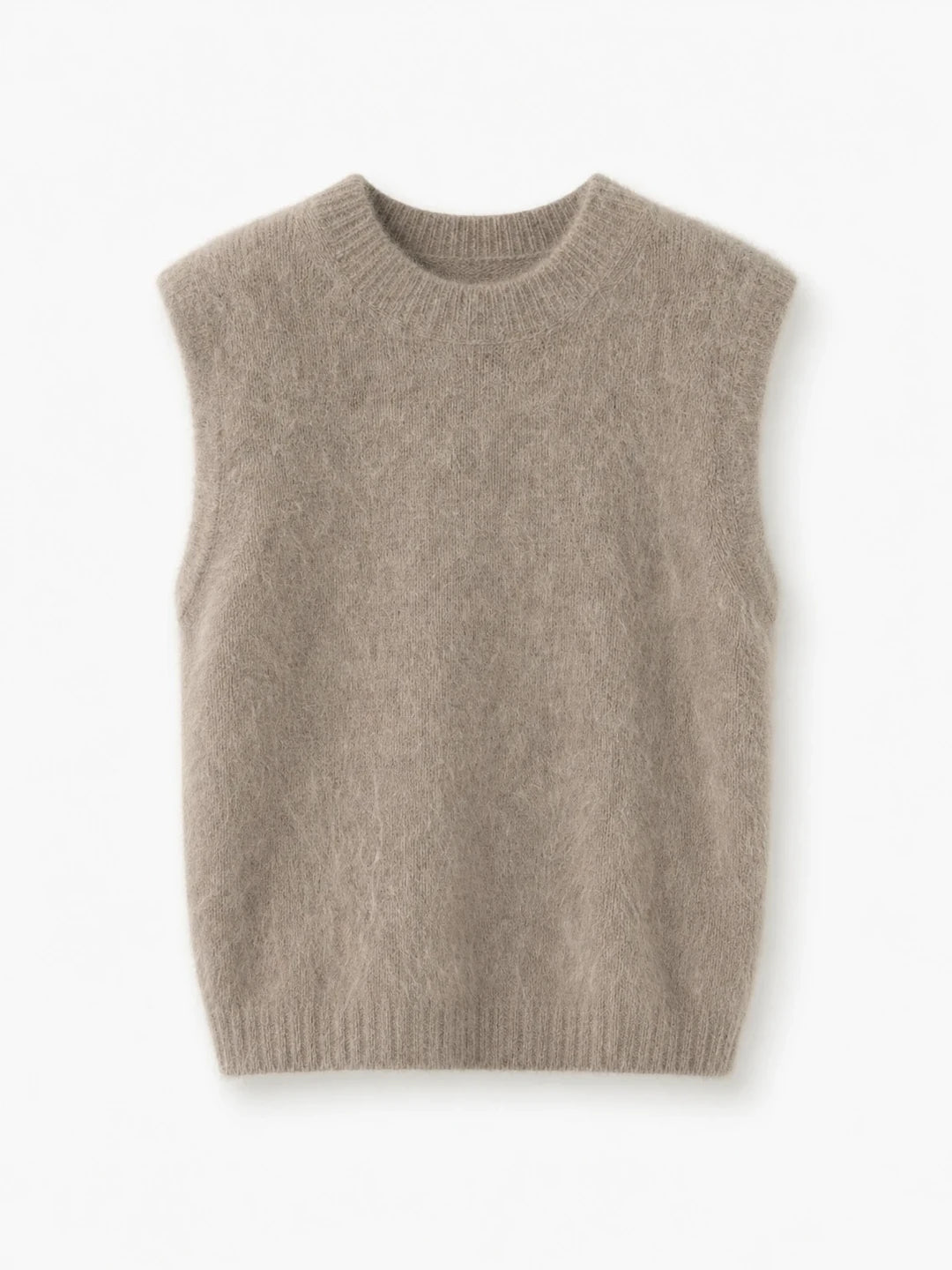 Pullunder- Schmal- Rundhals – Taupe – Vorderansicht