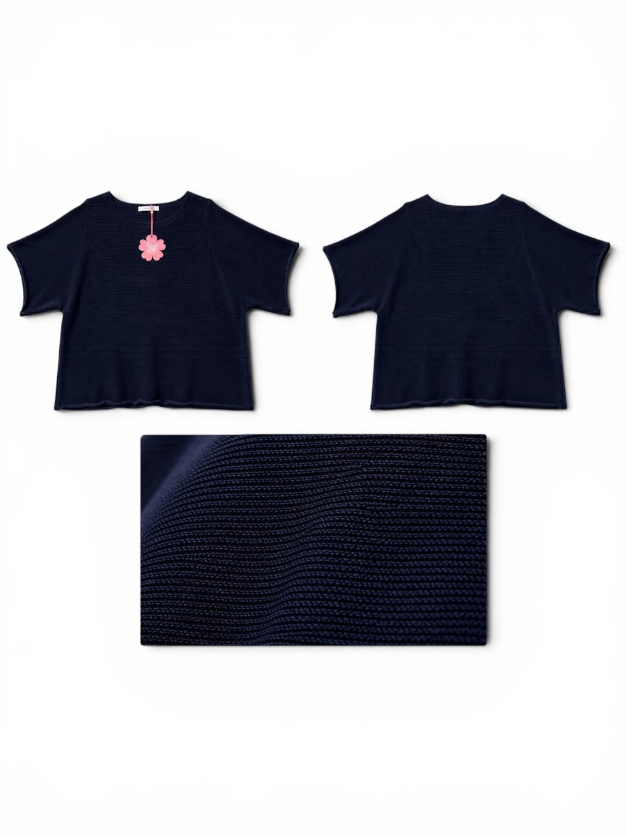 Sommer-Strick-Pullover Rundhals