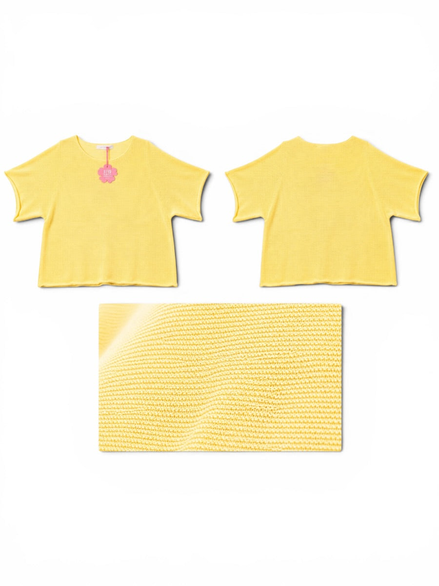 Sommer-Strick-Pullover Rundhals