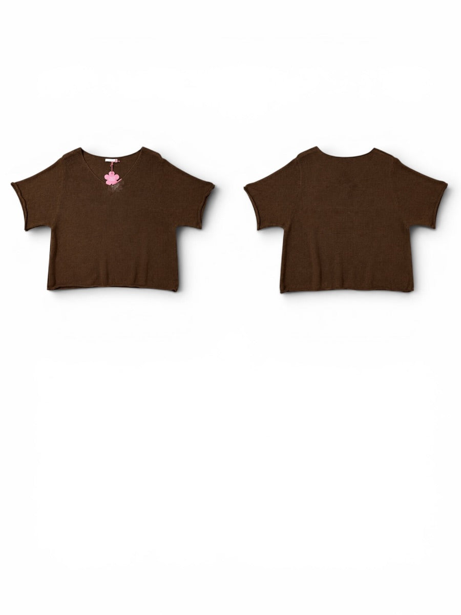 Sommer-Strick-Pullover V-Ausschnitt