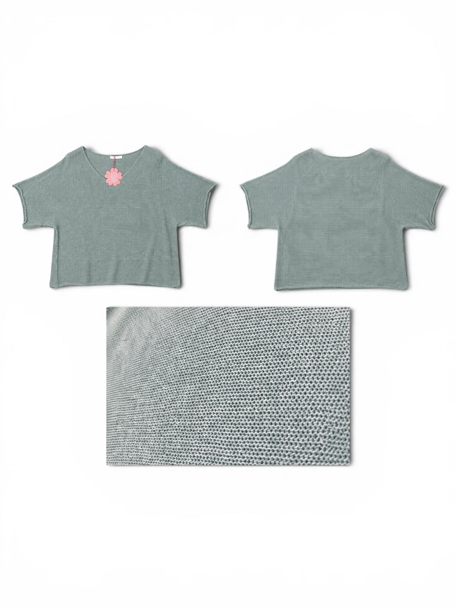 Sommer-Strick-Pullover V-Ausschnitt