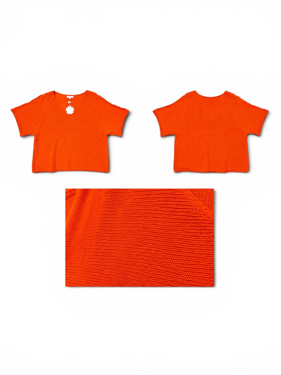 Sommer-Strick-Pullover V-Ausschnitt