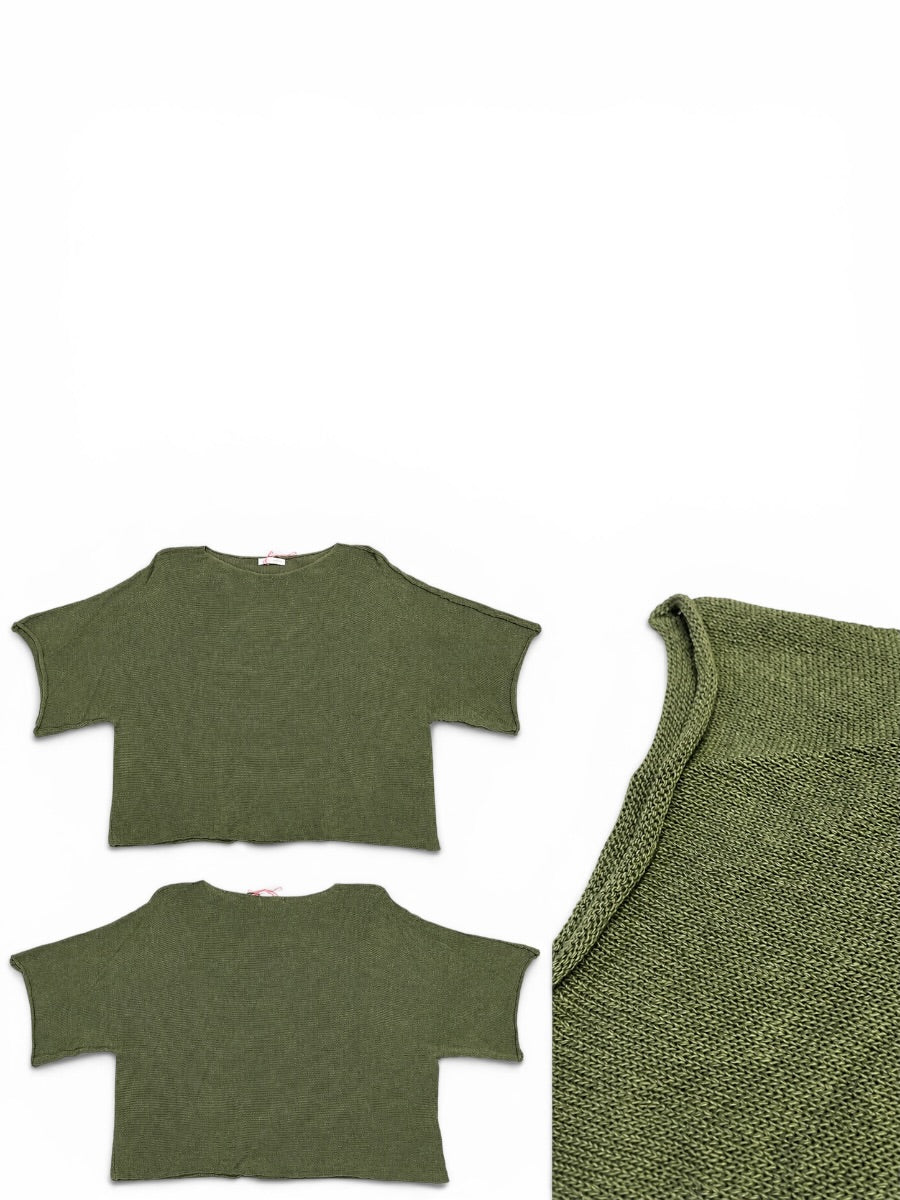 Sommer-Strick-Pullover Rundhals