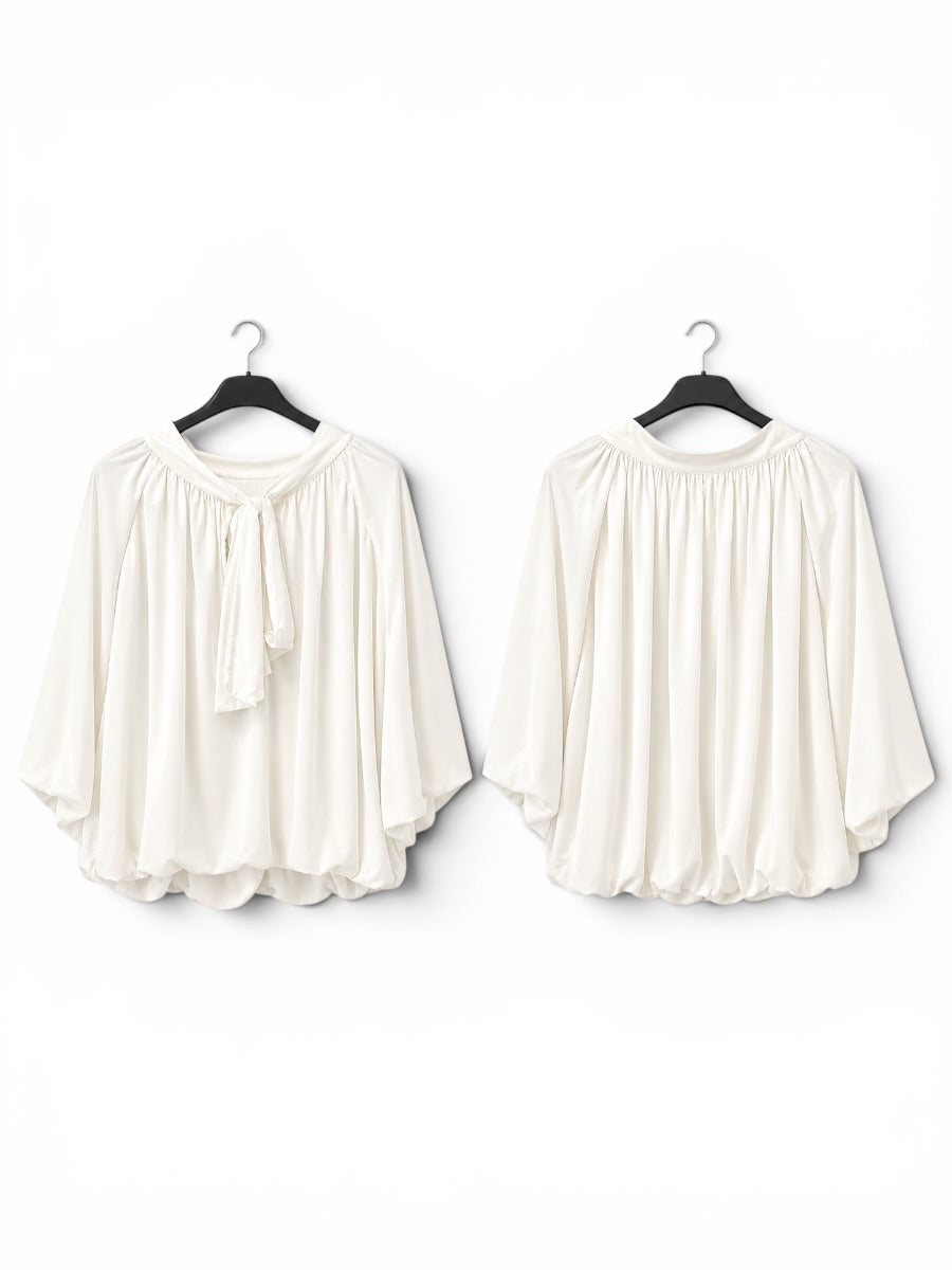 Elegante Bluse mit Ballonsaum- Onesize