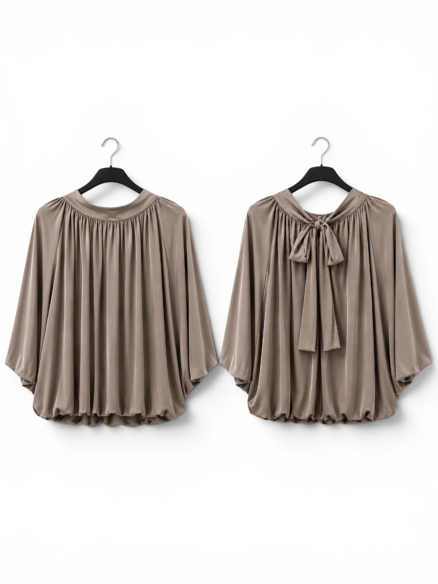 Elegante Bluse mit Ballonsaum- Onesize