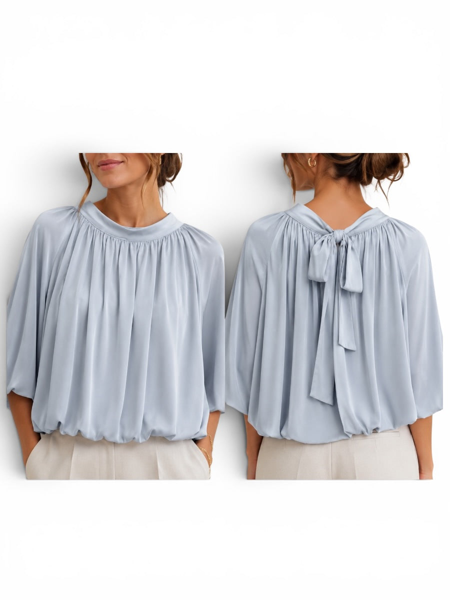 Elegante Bluse mit Ballonsaum- Onesize