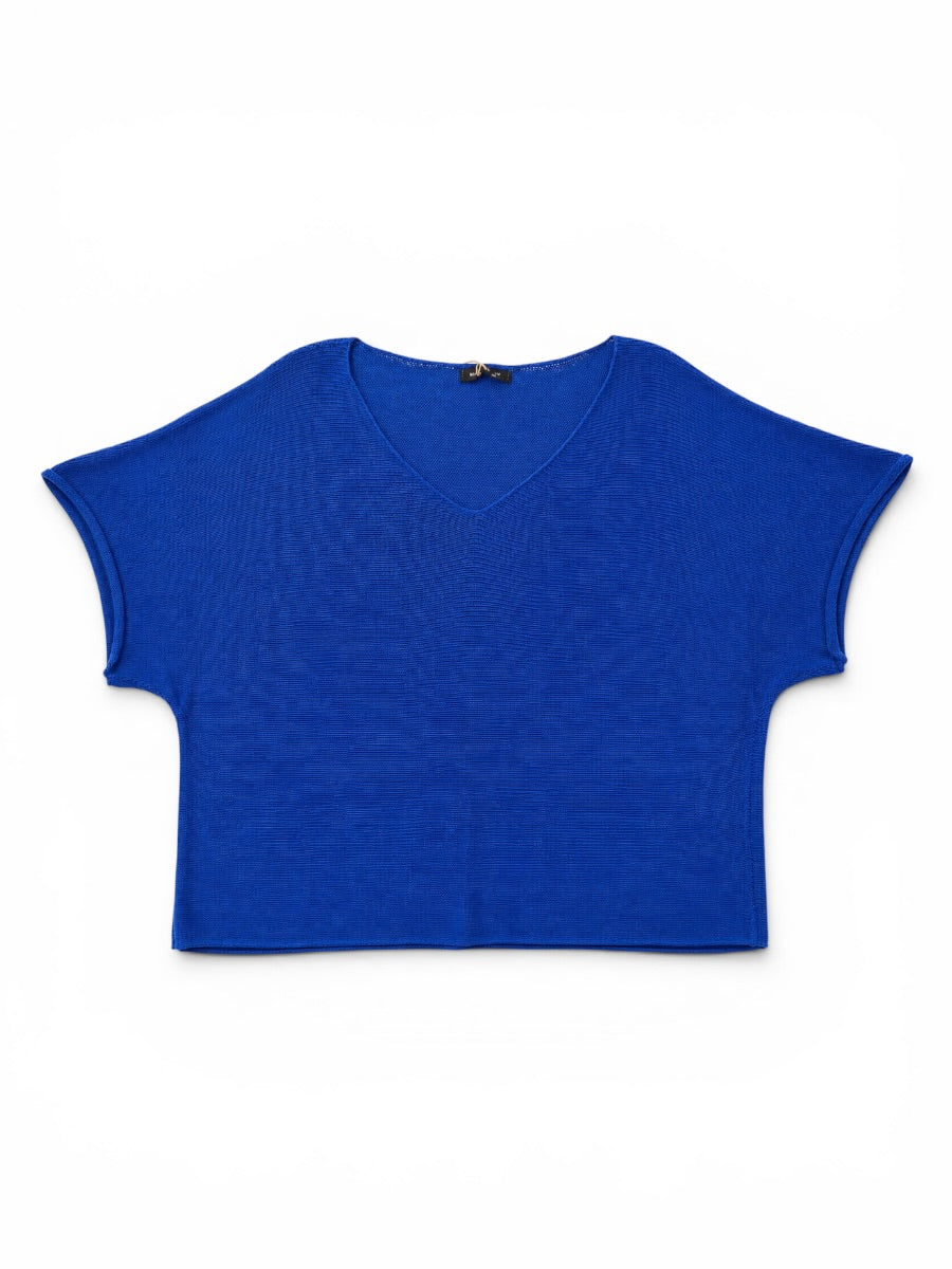 Sommer-Strick-Pullover V-Ausschnitt