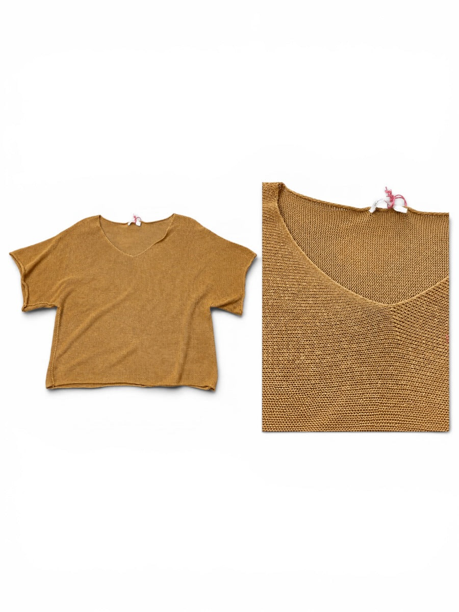 Sommer-Strick-Pullover V-Ausschnitt