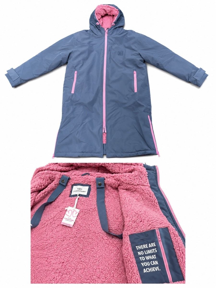 Zwillingsherz Oversize Windmantel mit Teddyfutter