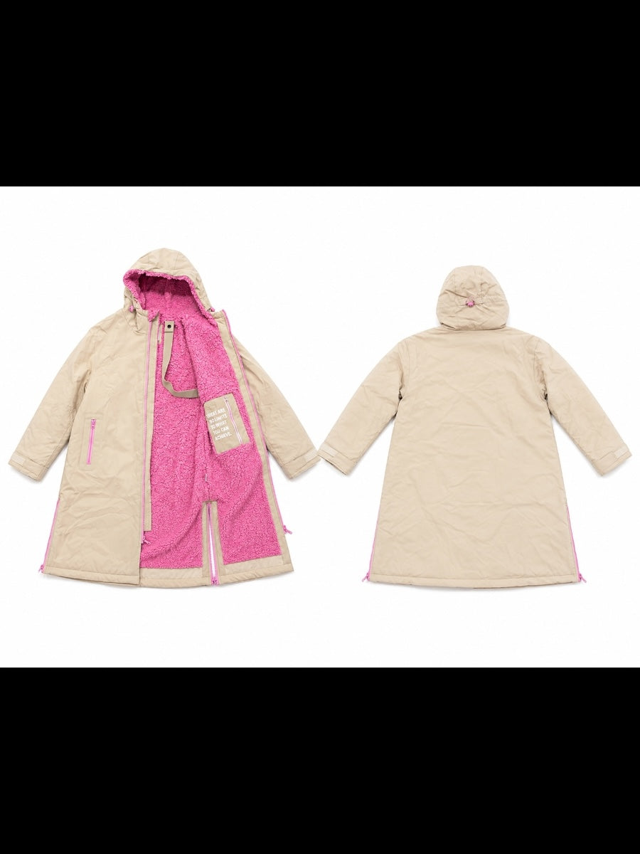 Zwillingsherz Oversize Windmantel mit Teddyfutter
