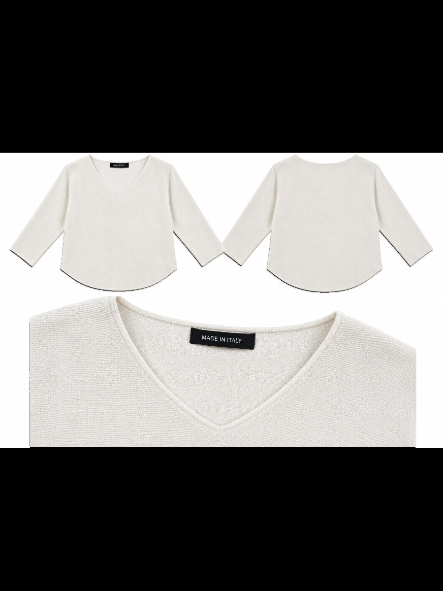 Feinstrickpullover mit V-Ausschnitt