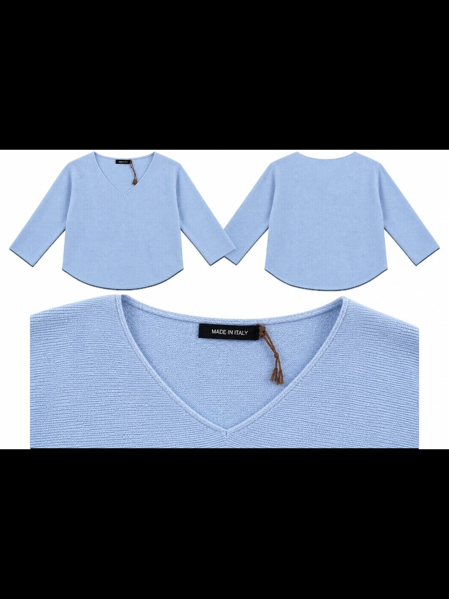 Feinstrickpullover mit V-Ausschnitt