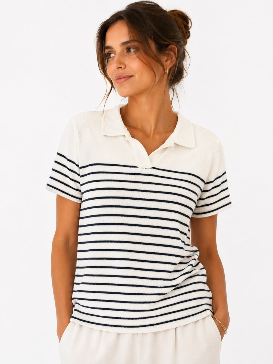 Frottee-Poloshirt YOU TOO